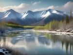 Majestic Arctic Mountains Yukons SnowCapped Peaks