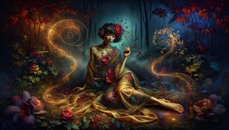 â¤ï¸ - beauty, floral, forest, plants, portrait