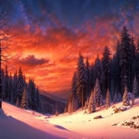 Mystical winter forest