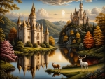 Autumn Castles by the Tranquil Lake