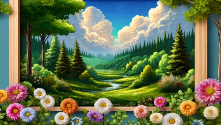 Valley - art, digital, paint, valley