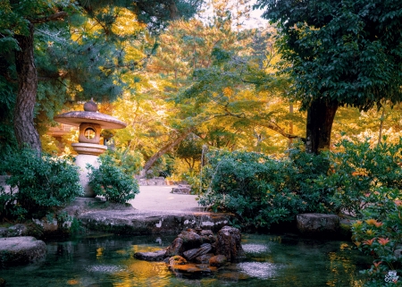 Japanese Garden - garden, japanese, nature, park, pond