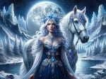 Winter Fantasy Girl and Horse