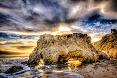 Sunset on El Matador Beach, Malibu, California