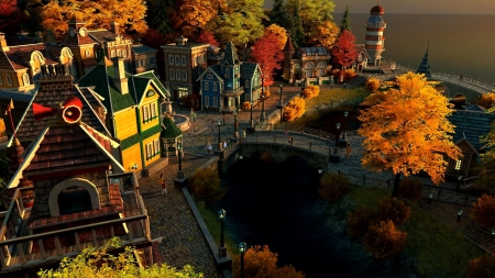 Coastal Village Autumn