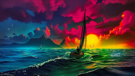 bachata - dance, sail, sea, summer, sunset, vino