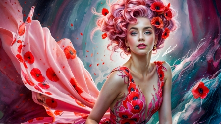 ðŸ©· - beauty, flowers, portrait, woman