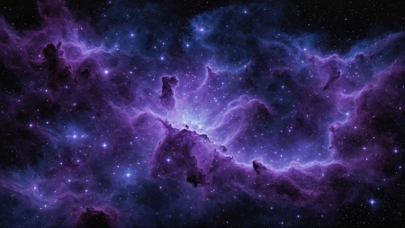 Purple Nebula - 3d, galaxies, galaxy, gases, nebula, space, stars