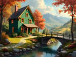 Autumn Serenity by the Charming Cottage