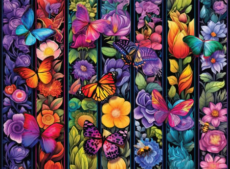 STUNNING - bright, colors, flowers, canvas, art