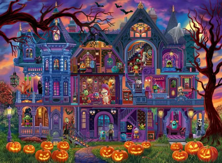 halloween house - halloween, house, dark, spooky