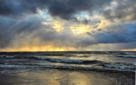 Clouds over Sea - Latvia, beach, sea, clouds