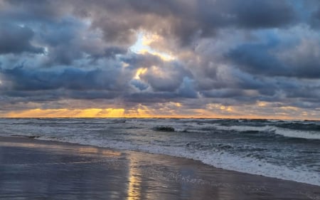 Clouds over Sea - Latvia, beach, sea, clouds