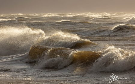 Wavy Sea in Latvia - Latvia, sea, splash, waves, grey