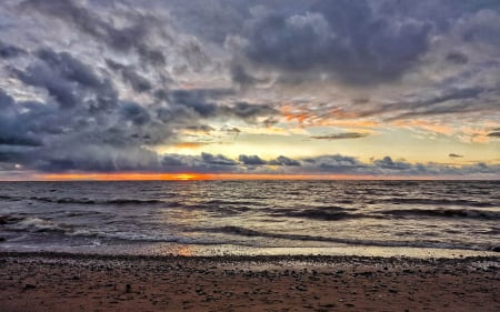 Clouds over Sea - Latvia, beach, sea, clouds