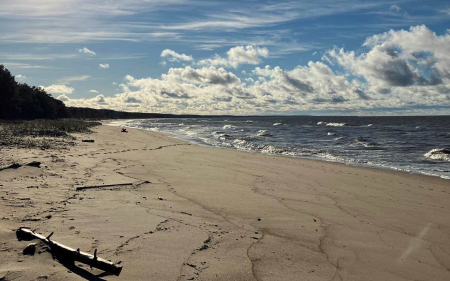 Beach in Latvia - beach, sea, Latvia, clouds