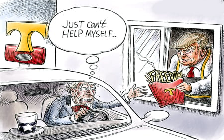 McTrump - Trump, McDonald, drive thru, Uncle Sam