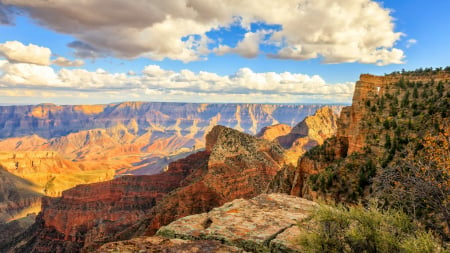 Grand Canyon National Park, Arizona - sky, landscape, clouds, rocks, usa