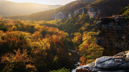 Fall foliage at Buffalo National River, Arkansas - autumn, landscape, trees, forest, mountains, colors, usa