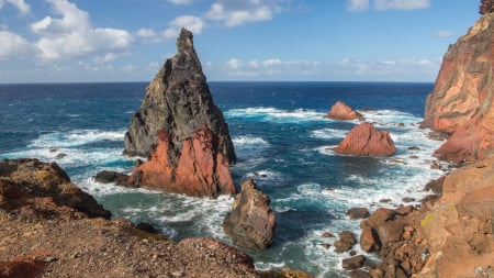 Madeira, The Last Skywalker scenery - water, sky, rocks, atlantic, clouds