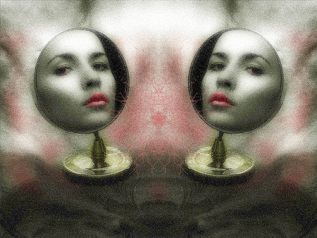 Mirror Image - unusual, fantasy, woman, art