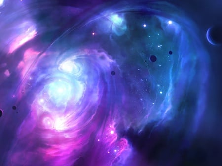 Nebulosa colorida - space, colorful, purple, blue, beautiful, bright