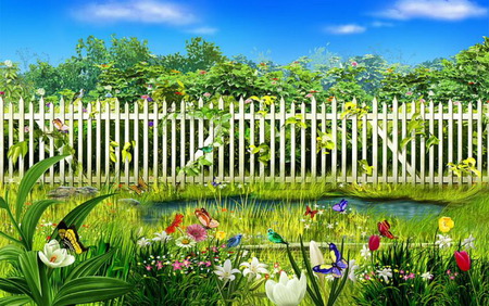 Paradise Spring Garden - art, nature, digital, garden