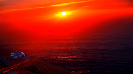 Reddish Day - sky, warm, amazing, ocean, reddish