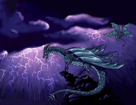 nicoles dragon fantasy blue. jpg - liteghtening, watching, dragon