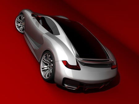 Porsche Supercar Concept - car, red, supercar, porsche, germany, concept