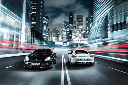 Porsche Cayman - frankfurt, black, porsche, germany, white, car, cayman