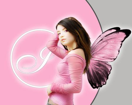 Fairy - fairy, abstract, girl, pink