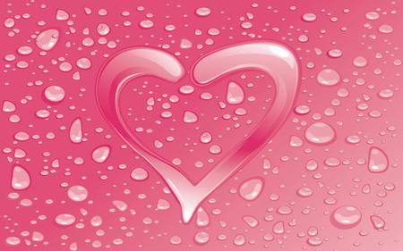 Heart - abstract, bubbles, pink, heart