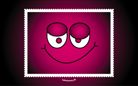 RED SMILEY STAMP - red, stamp, smiley