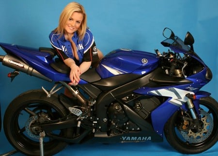 Yamaha,Model - blu, biike, model, babe