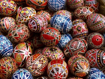 Fancy Eggs - tradition, easter, colorful, eggs, pictured, art, holiday, colors, painted