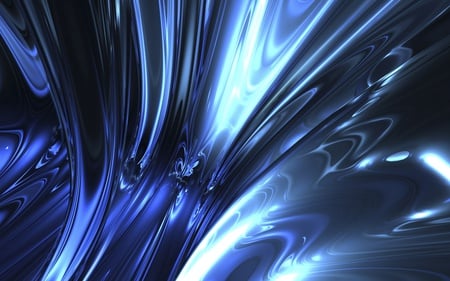 Blue Flow - 3d and cg, abstract, blue