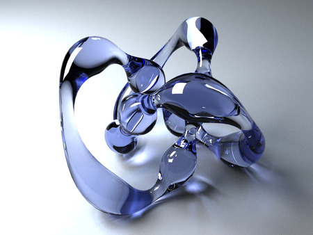 Blue Glass Knot - 3d and cg, abstract