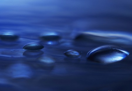 25 - abstract, droplets, water, blue