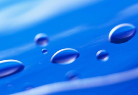 74 - water, abstract, droplets, blue