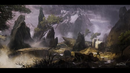 Halo Reach Concept Art - art, rain, halo, halo reach