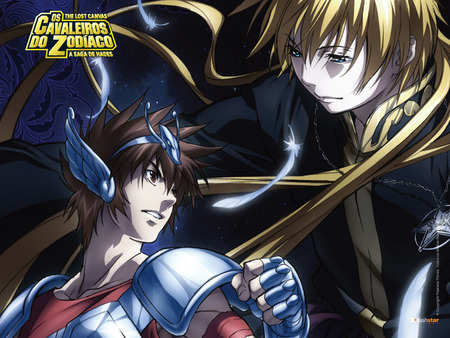 Lost-Canvas_Tenma and Alone - saint, seiya, alone, tenma, pegasus, canvas, lost