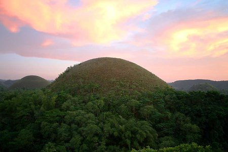 Sunset - nature, chocolate hills, sunset, hills