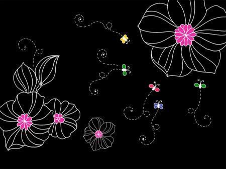 dark flower pattern 1600x 1200. jpg - blooms, glow, kool, flower