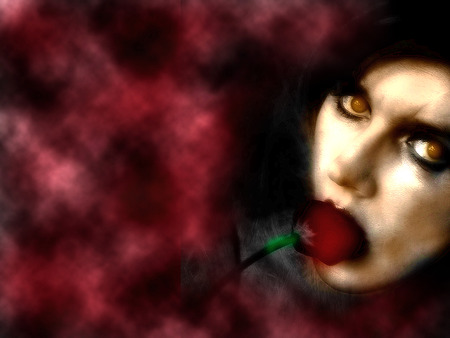 American Goth - woman, goth, fantasy, rose