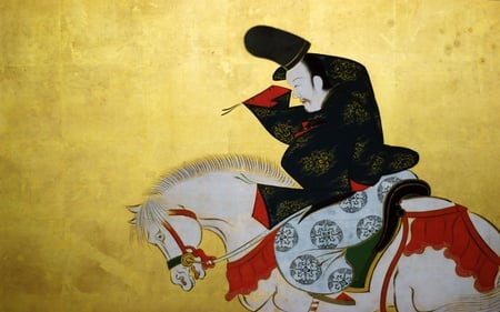 Sakai Hoitsu - oriental, horse, chinese, white horse, man, art