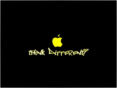 Think Different Apple - Yellow - yellow, logo, apple