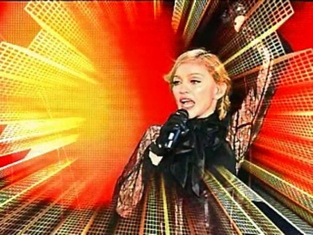 Madonna on the flash - music, star, yellow, woman, madonna, red, singer, flash