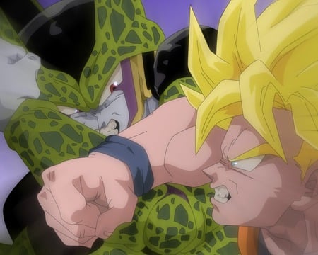 SSJ Goku vs Perfect Cell - perfect, goku, vs, ssj, cell