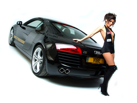 Model-Black Adui - sexy, brunette, car, black